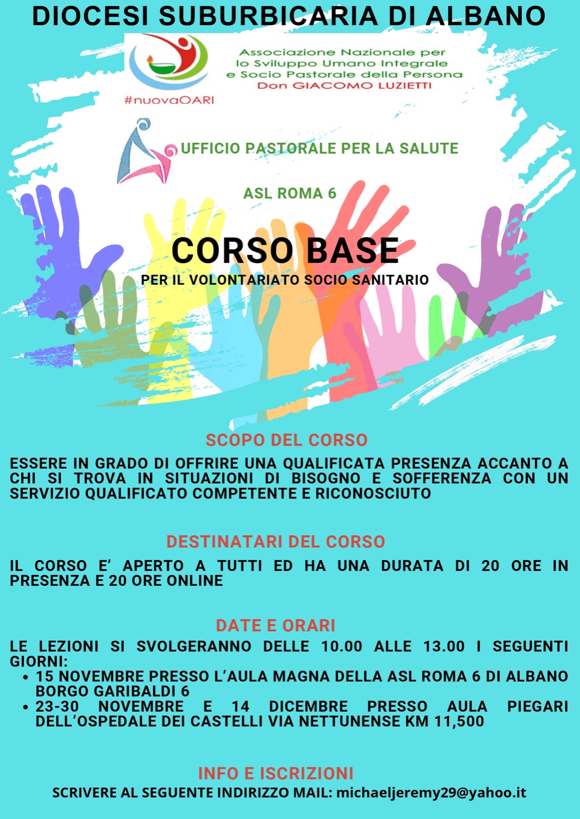Corso Base per il Volontariato Socio Sanitario a Roma